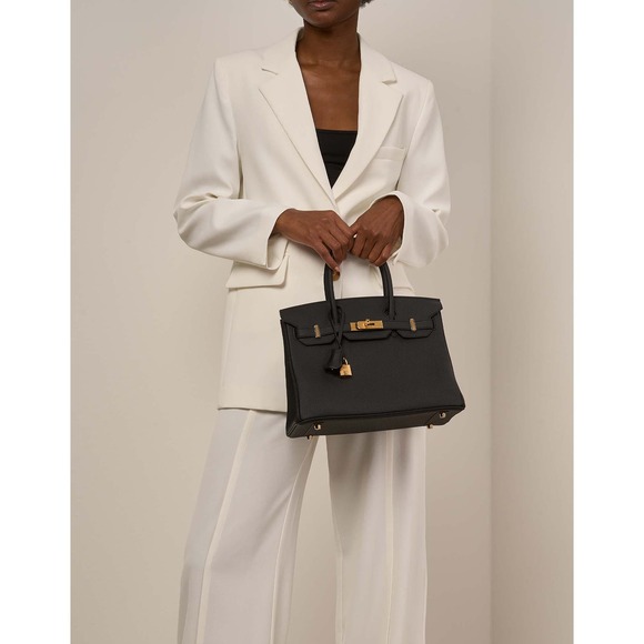 Hermes Birkin 30 Bag Black Togo with Rose Gold Hardware B30 Handbag Authentic - Picture 3 of 16